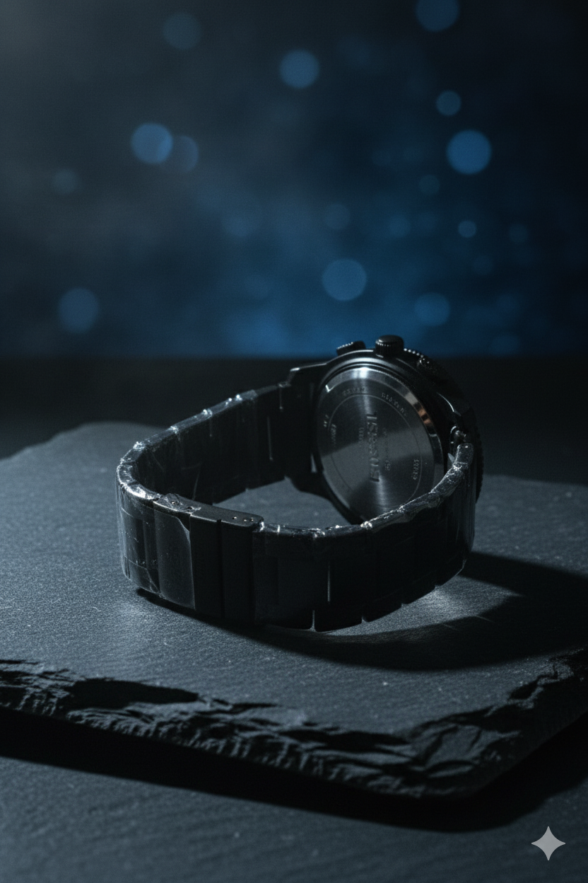 Fossil Black Chronograph Men’s Watch – Bold Elegance in Every Second