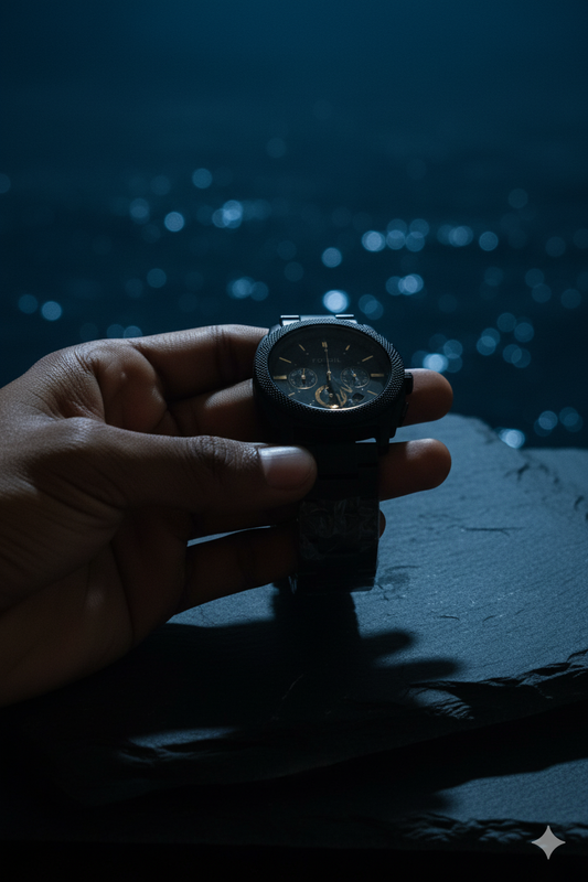 Fossil Black Chronograph Men’s Watch – Bold Elegance in Every Second