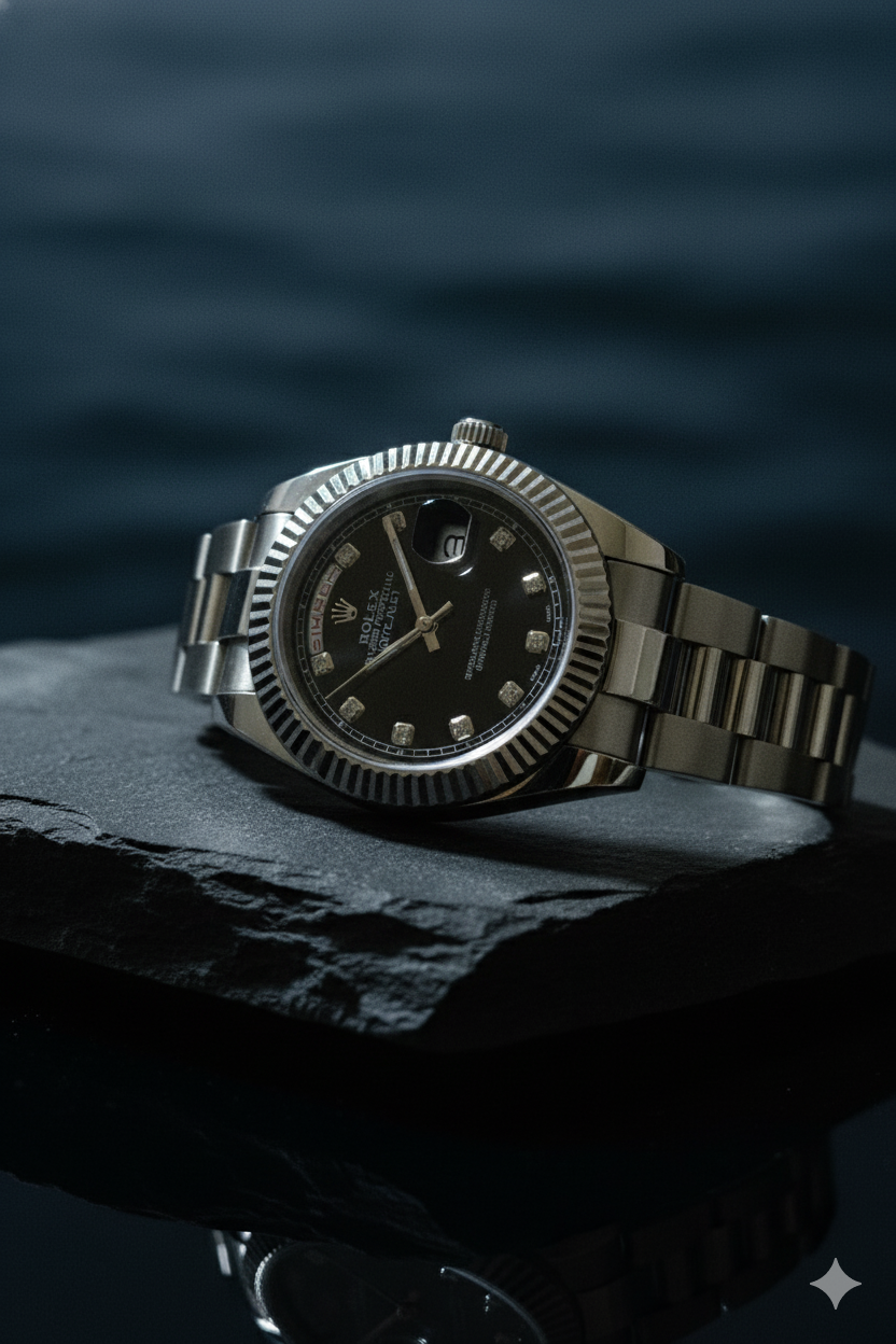 Rolex Oyster Perpetual Day-Date – Two-Tone Black Dial Luxury Watch